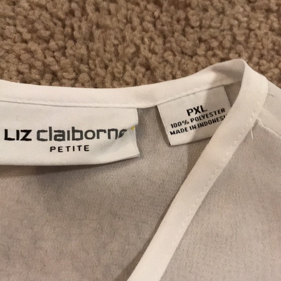 Liz Claiborne sheer white top size PXL - Picture 5 of 6